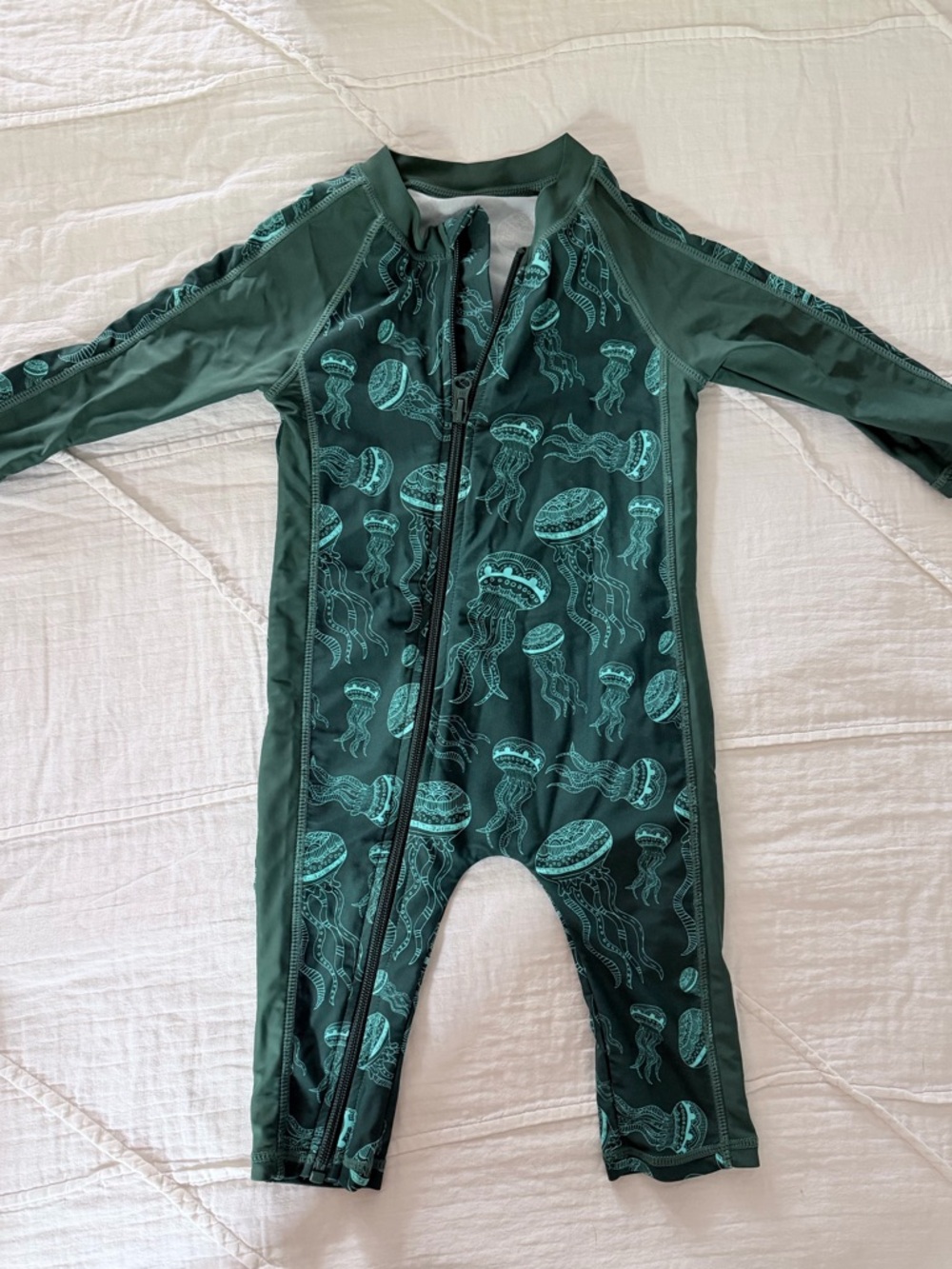 Swim zip Sunsuit Jellyfish One-Piece Swimsuit - Green